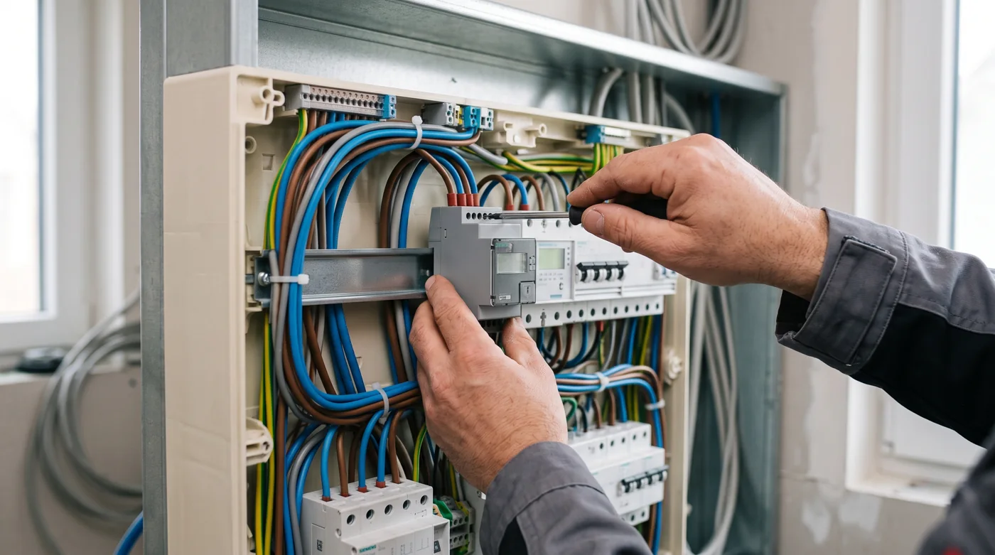 Einbau eines Smart-Meter-Gateways in einen modernen Zählerschrank