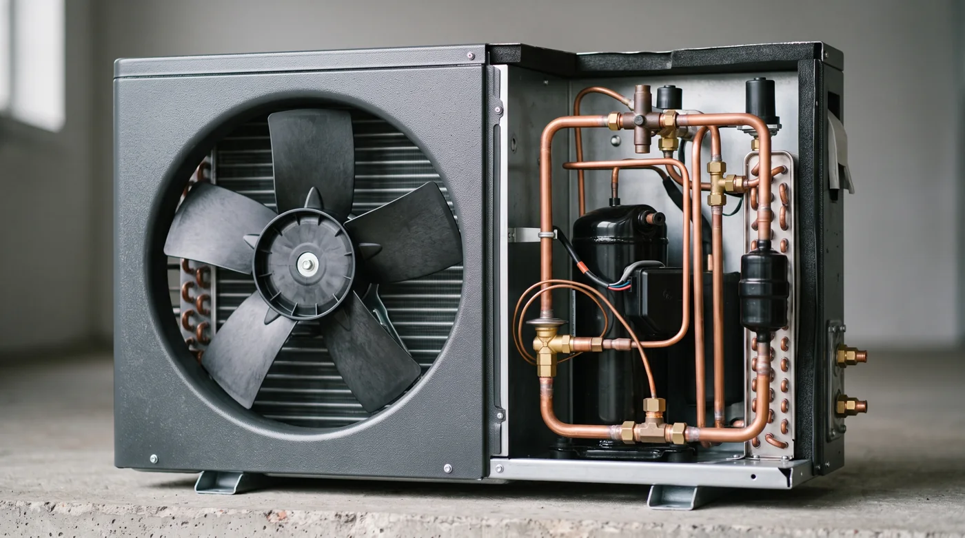 Monoblock-Wärmepumpe mit geschlossenem Kältekreislauf im Detail